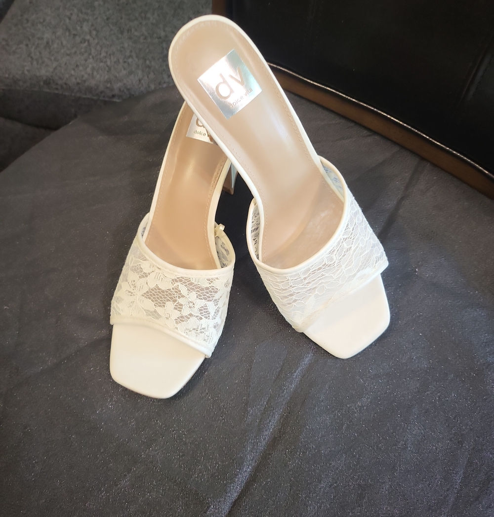 DV by Dolce Vita White Lace Slide Heel for Women